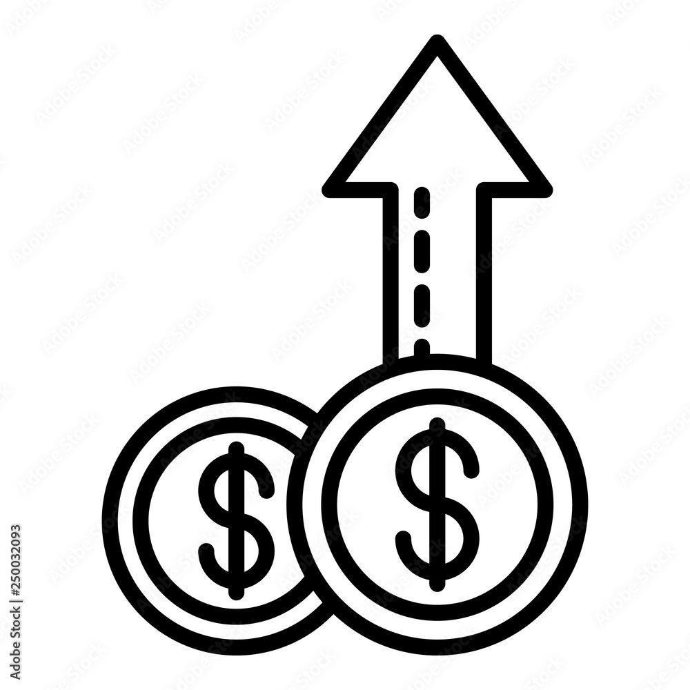 Poster coin money report icon. outline coin money report vector icon for web design isolated on white backg