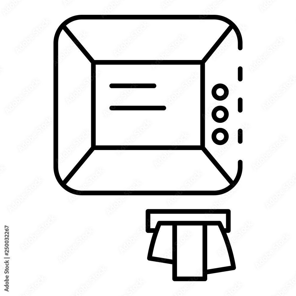 Poster atm icon. outline atm vector icon for web design isolated on white background