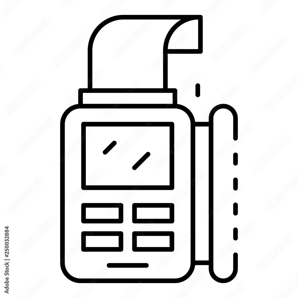 Poster bill paper pos terminal icon. outline bill paper pos terminal vector icon for web design isolated on