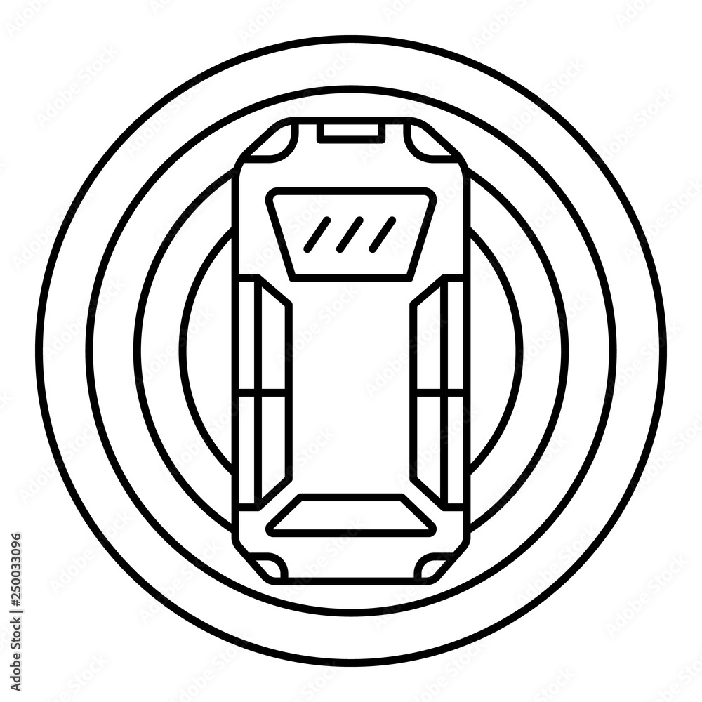 Poster top view smart car icon. outline top view smart car vector icon for web design isolated on white bac
