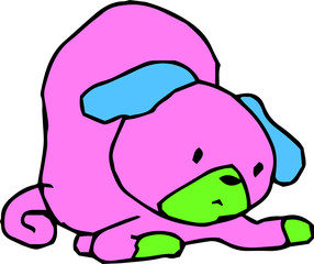 POP Bad hand-painted cute dog illustration