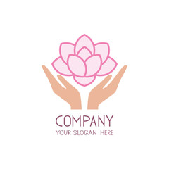 Beauty care logo template. Spa salon icon. Vector eco and bio logo