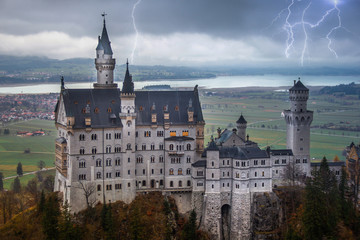 castle and lightning