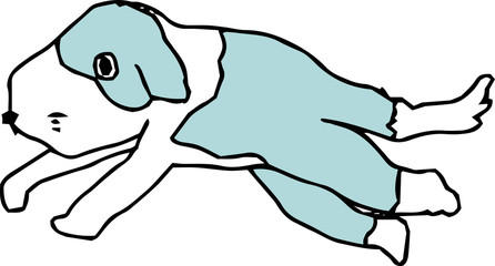 Pop Poor hand-painted cute dog illustration