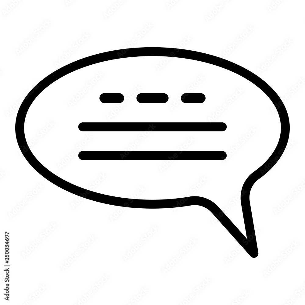 Poster round bubble chat icon. outline round bubble chat vector icon for web design isolated on white backg