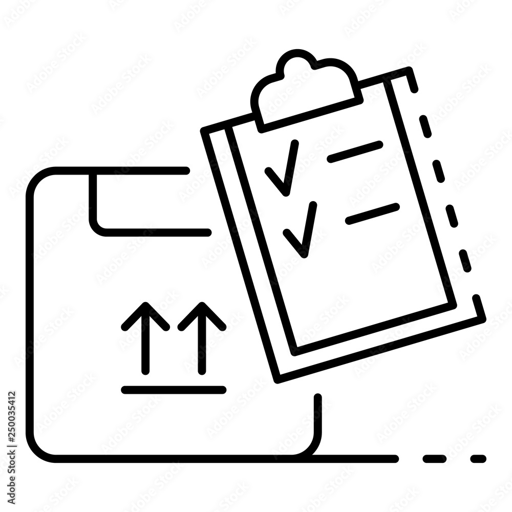Poster clipboard delivery box icon. outline clipboard delivery box vector icon for web design isolated on w