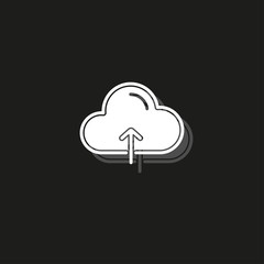 Simple Cloud Upload Vector Icon