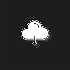 Simple Cloud Download Vector Icon