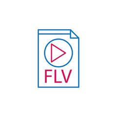 Video production, flv icon. Element of 2 color video production icon. Premium quality graphic design icon. Signs and symbols collection icon for websites, web design