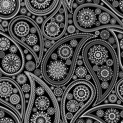 seamless paisley pattern on black background