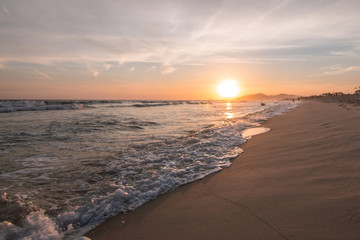 beautiful sunset on the reserve beach (praia da reserva), recreio dos bandeirantes, rio de janeiro - brazil - 250038485