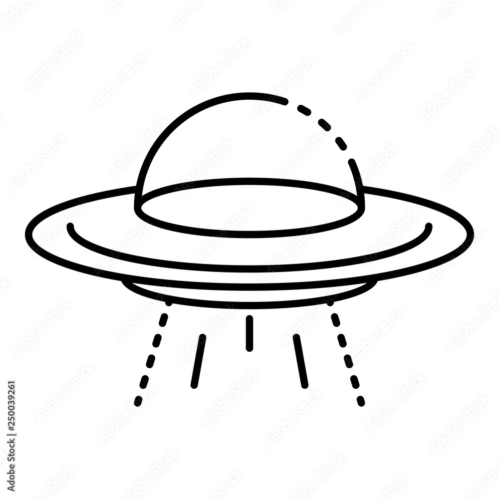 Aufkleber ufo icon. outline ufo vector icon for web design isolated on white background