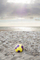 soccer ball on ballybunion beach