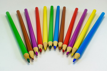 color pencils isolated on white background