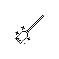 Magic broom, shine icon. Element of magic for mobile concept and web apps icon. Thin line icon for website design and development