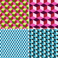 Set seamless patterns from volumetric multi-colored cubes