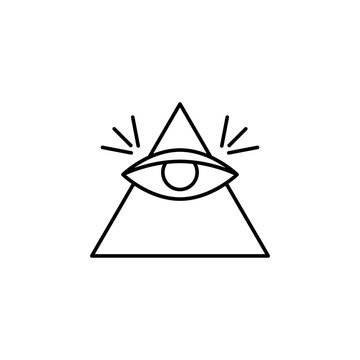 Pyramid, eye, magic icon. Element of magic for mobile concept and web apps icon. Thin line icon for website design and development