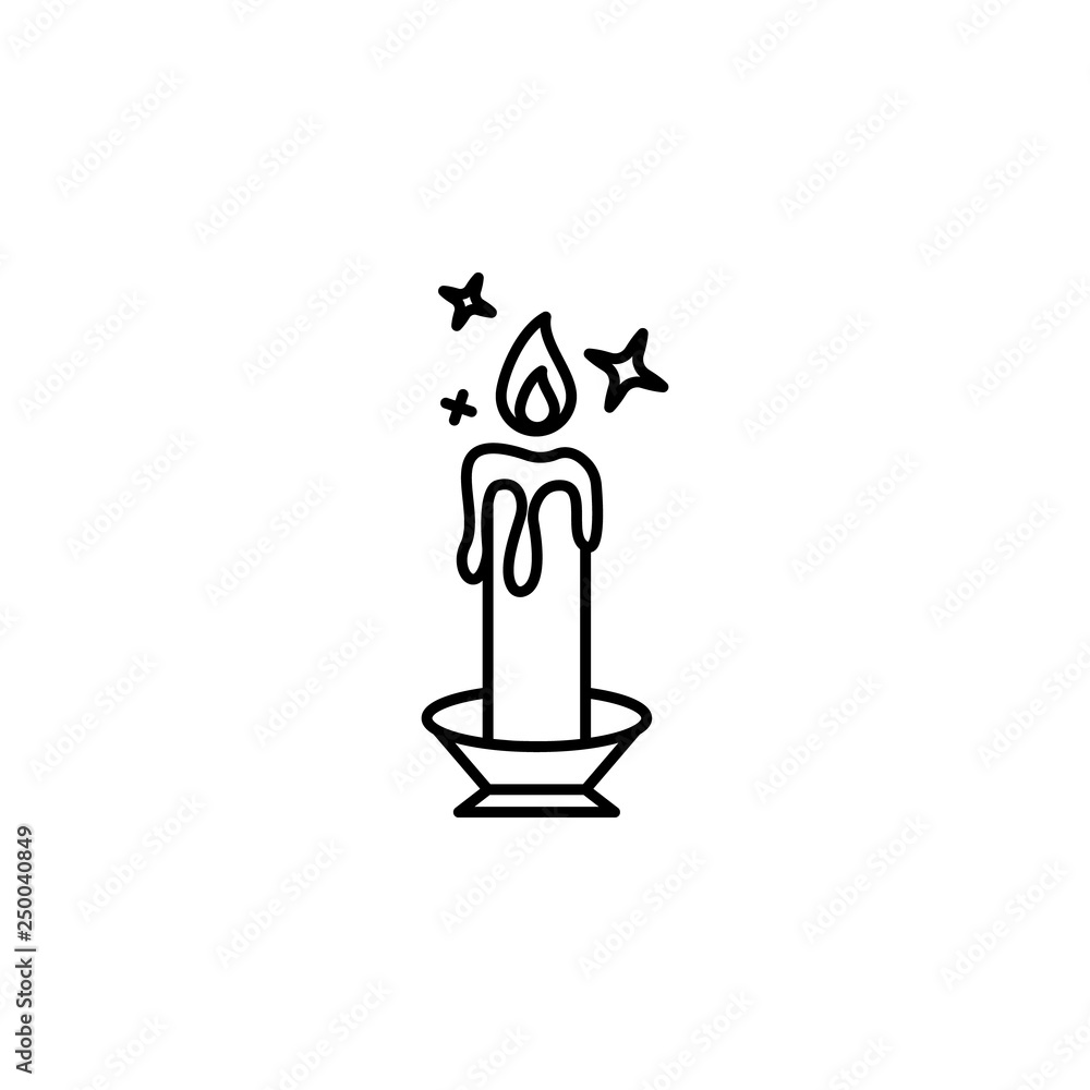 Poster candle, magic icon. element of magic for mobile concept and web apps icon. thin line icon for websit