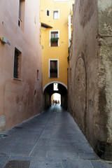 Fototapeta na wymiar The narrow street of Cagliari.Sardinia. 