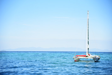 sailboat on sea Copy space
