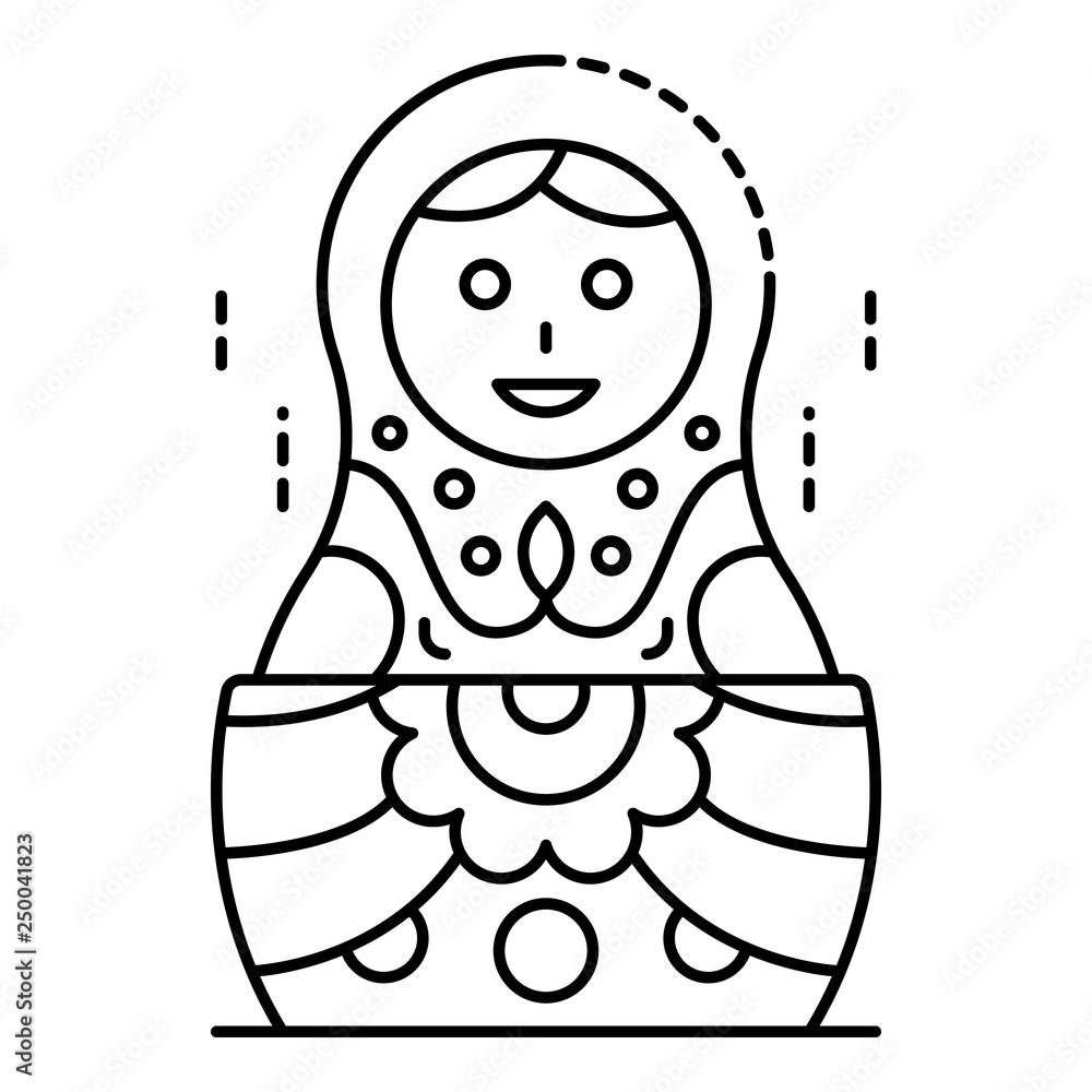 Poster ornament nesting doll icon. outline ornament nesting doll vector icon for web design isolated on whi