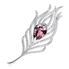 Diamond brooch isolated on white