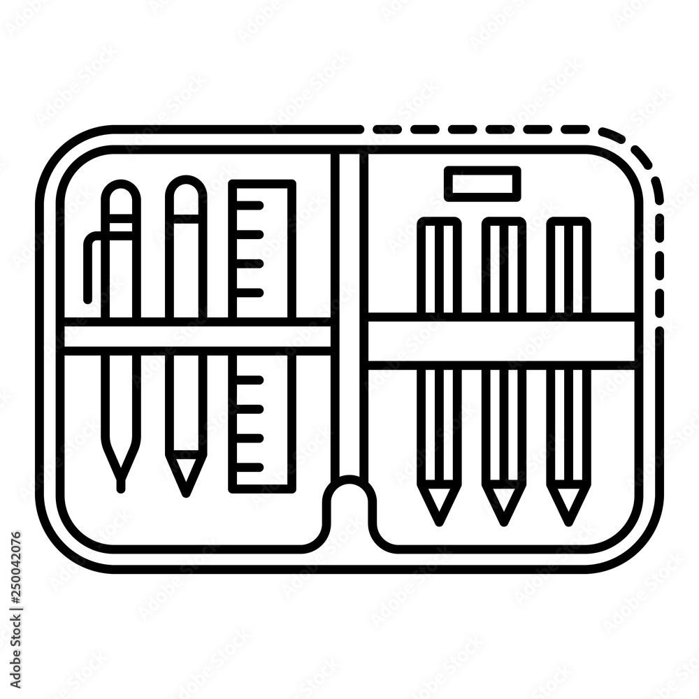 Aufkleber open pencil case icon. outline open pencil case vector icon for web design isolated on white backgro