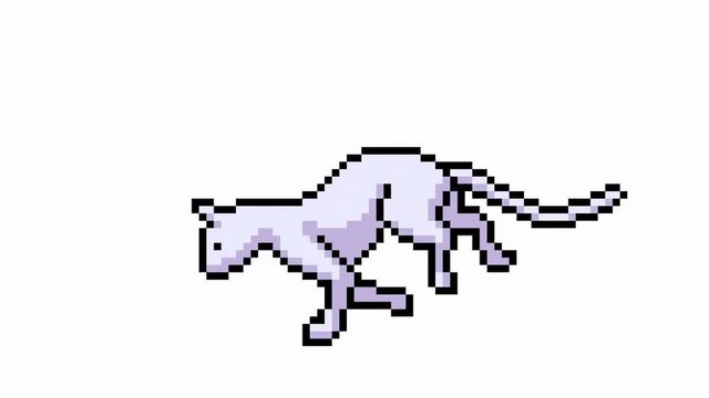 animation pixel art cat run isolated loop