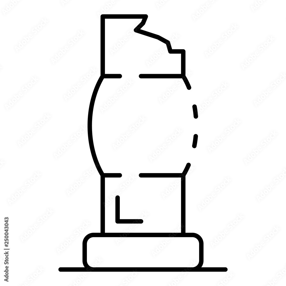 Poster ancient column icon. outline ancient column vector icon for web design isolated on white background