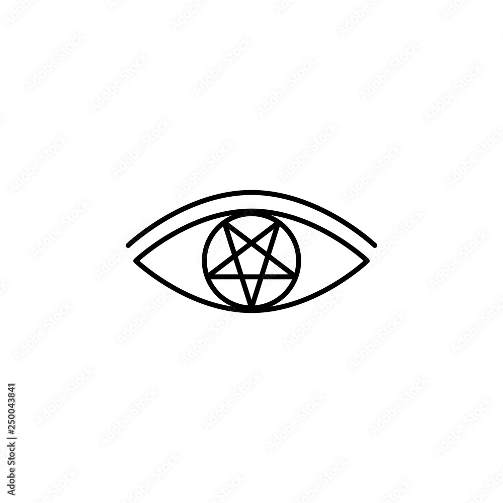 Poster eye, pentagram icon. element of magic for mobile concept and web apps icon. thin line icon for websi