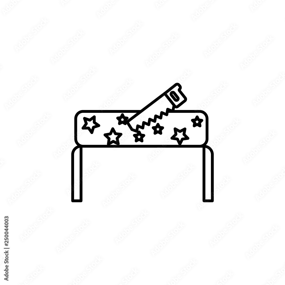 Poster saw, magic icon. element of magic for mobile concept and web apps icon. thin line icon for website d