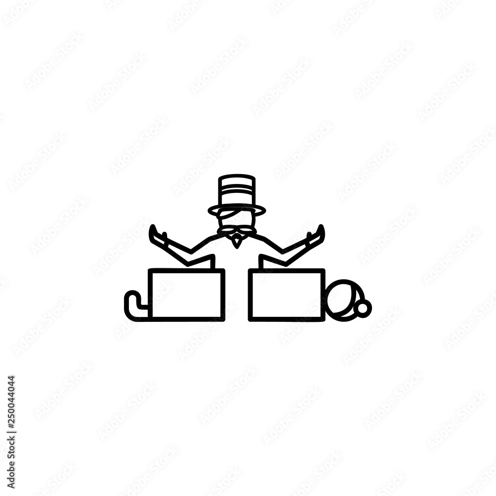 Poster magician, trick, magic icon. element of magic for mobile concept and web apps icon. thin line icon f