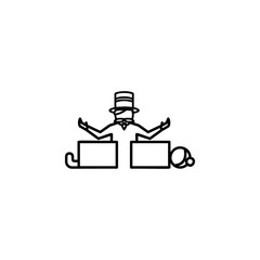 Magician, trick, magic icon. Element of magic for mobile concept and web apps icon. Thin line icon for website design and development
