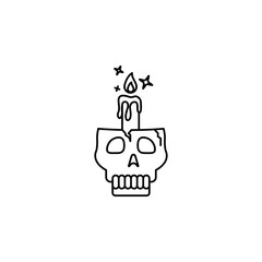 Skull, candle, magic icon. Element of magic for mobile concept and web apps icon. Thin line icon for website design and development
