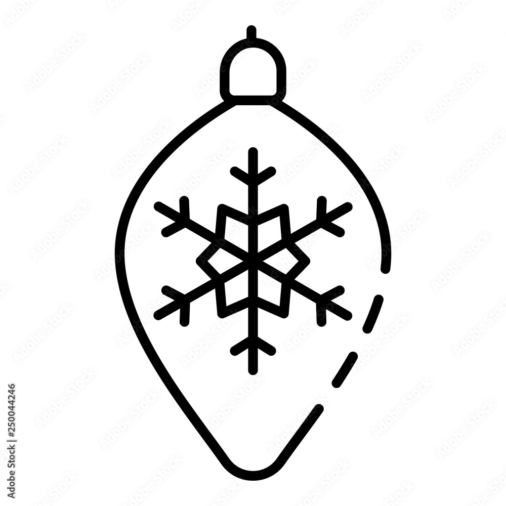 Aufkleber snowflake on tree toy icon. outline snowflake on tree toy vector icon for web design isolated on whi