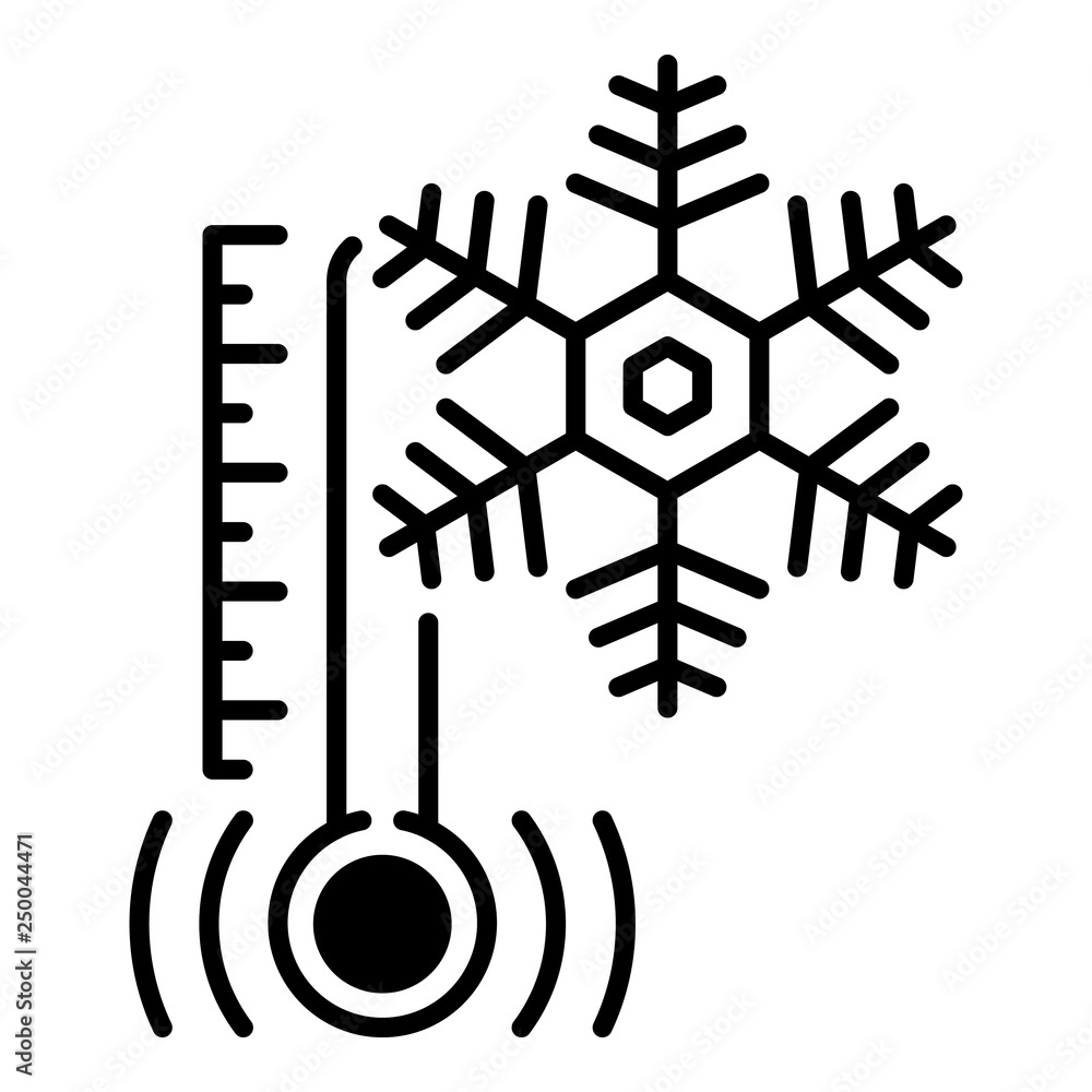 Poster low minus temperature icon. outline low minus temperature vector icon for web design isolated on whi