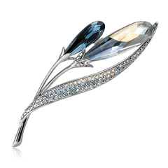 Diamond brooch isolated on white