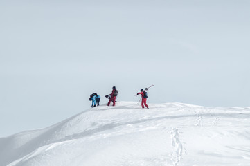 Fototapeta na wymiar Extreme sport snowboarding