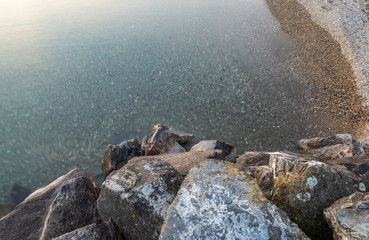 Water. Stone. Long Exposure. Leman. Top View. Lake