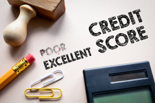 Poor and Ehcellent credit score concept