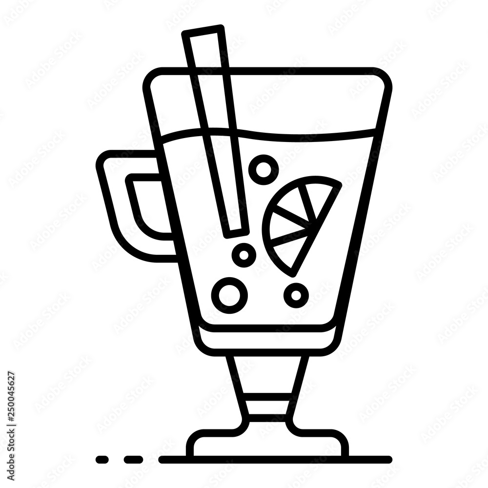 Poster mulled wine icon. outline mulled wine vector icon for web design isolated on white background