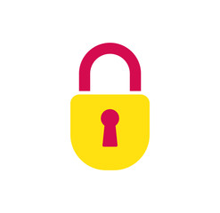 lock modern illustration. Flat line icon safety