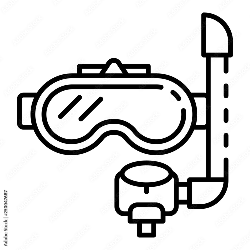 Poster underwater mask icon. outline underwater mask vector icon for web design isolated on white backgroun