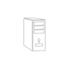 System unit of a computer. flat vector icon