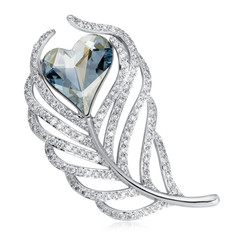 Diamond brooch isolated on white
