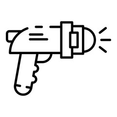 Underwater location pistol icon. Outline underwater location pistol vector icon for web design isolated on white background