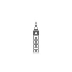 Big Ben. flat vector icon