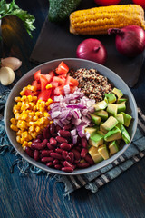 Mexican salad with quinoa and vegetables