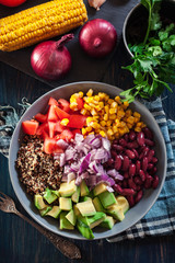 Mexican salad with quinoa and vegetables