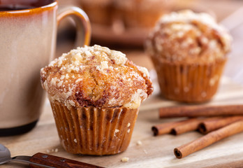 French Toast Muffins and Cup of Coffee